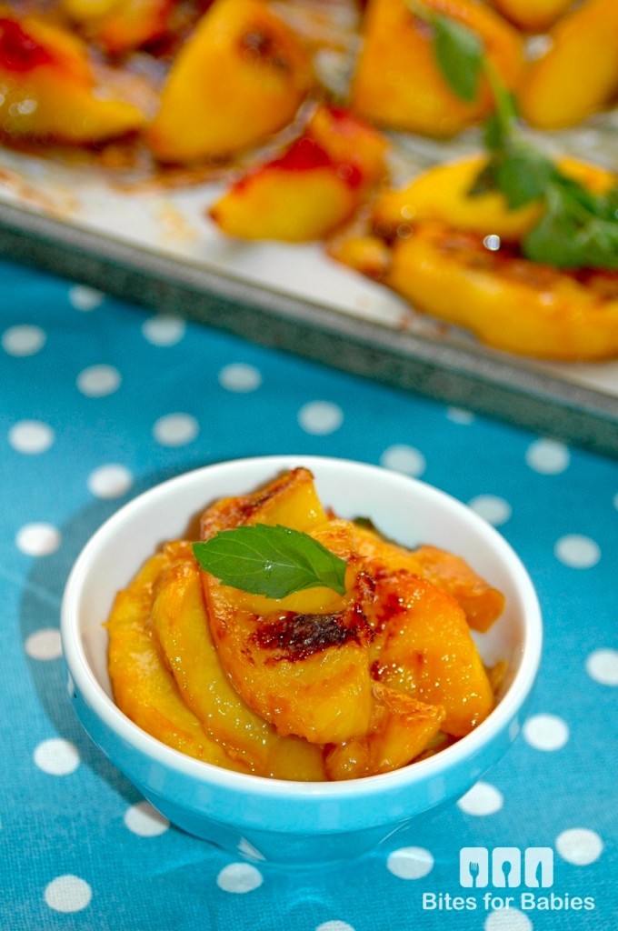 Honey and Mint Roasted Peaches