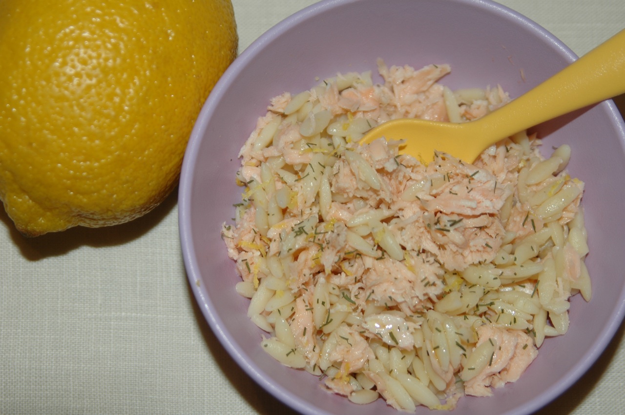 Salmon Dill and Lemon Orzo Salad