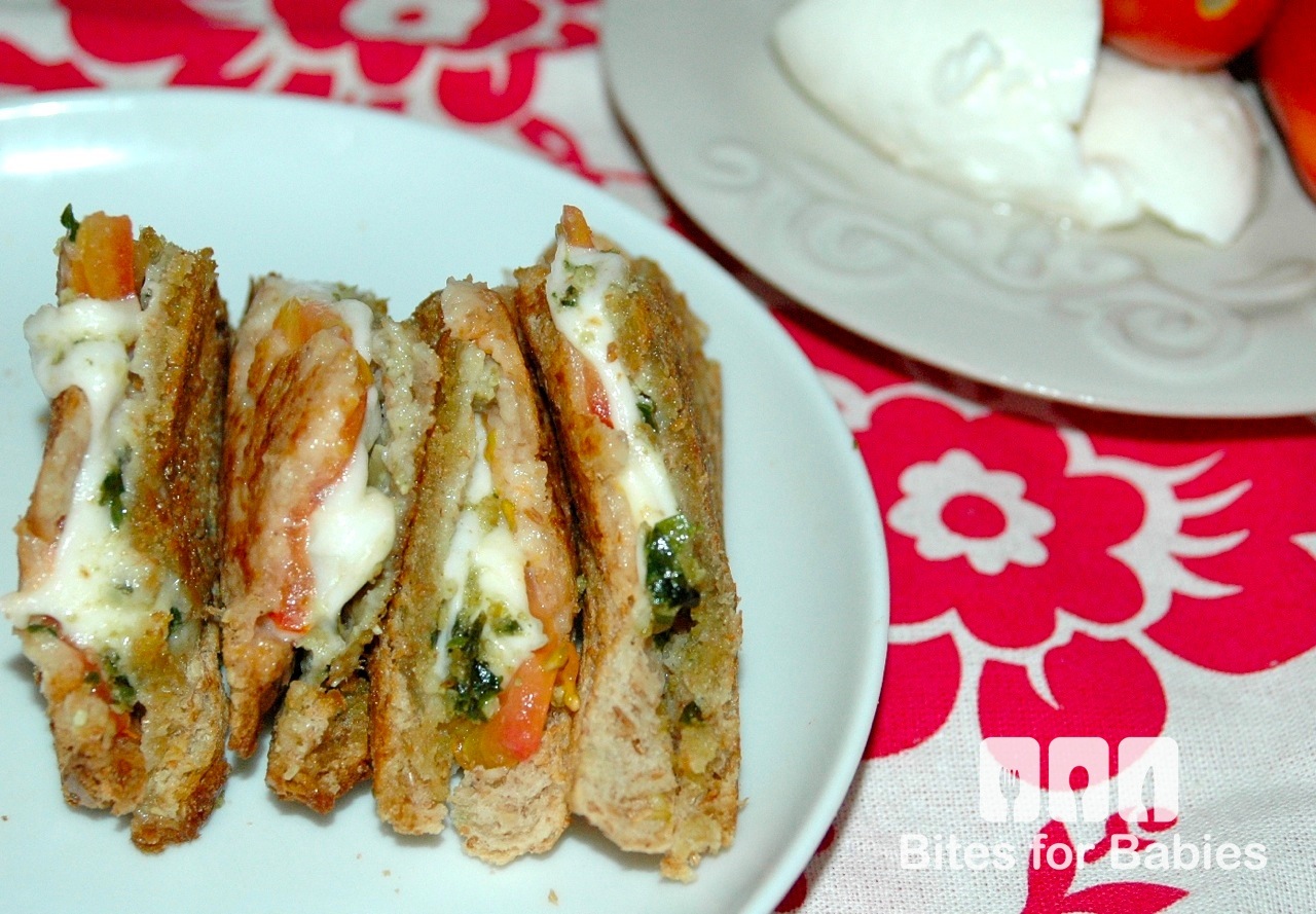 Pesto Caprese Grilled Cheese Sandwich