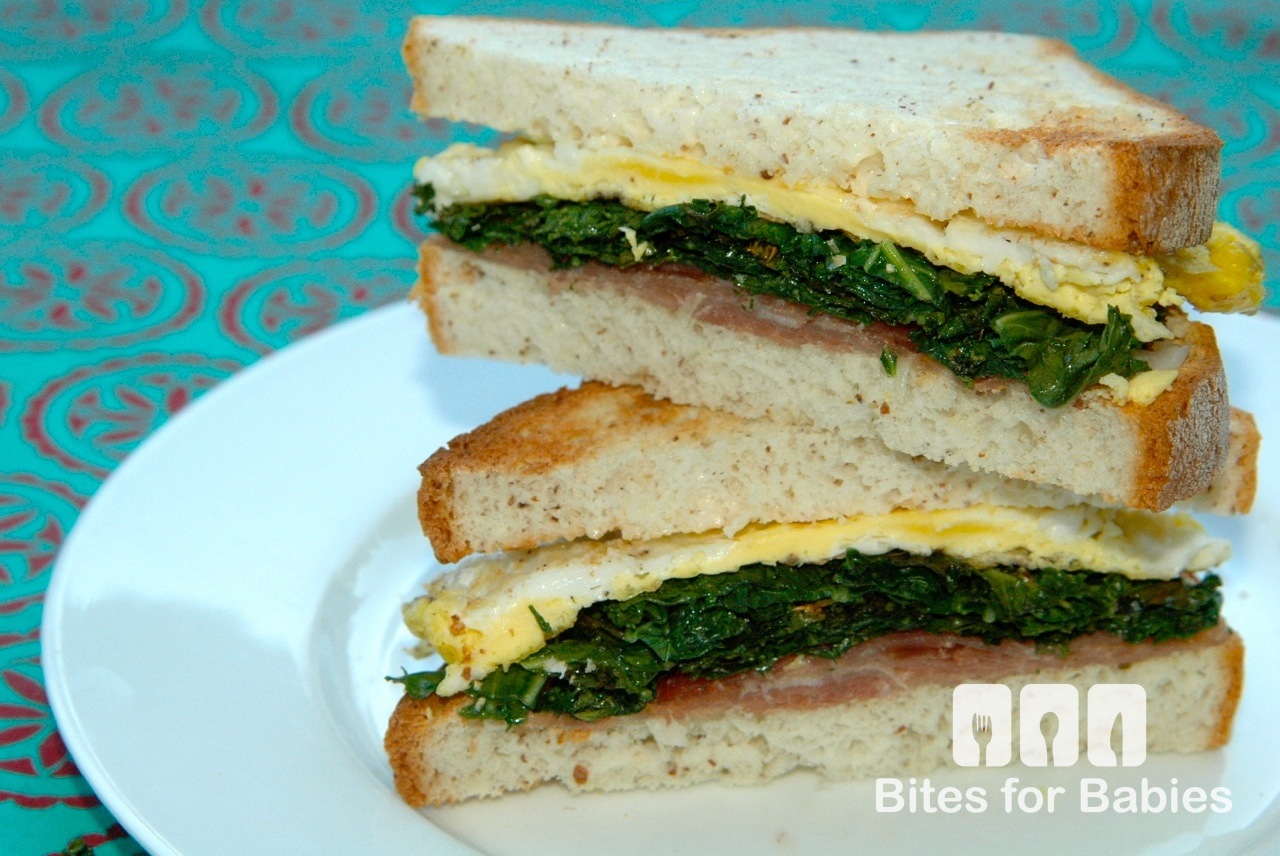 Fried Egg Kale and Prosciutto Sandwich