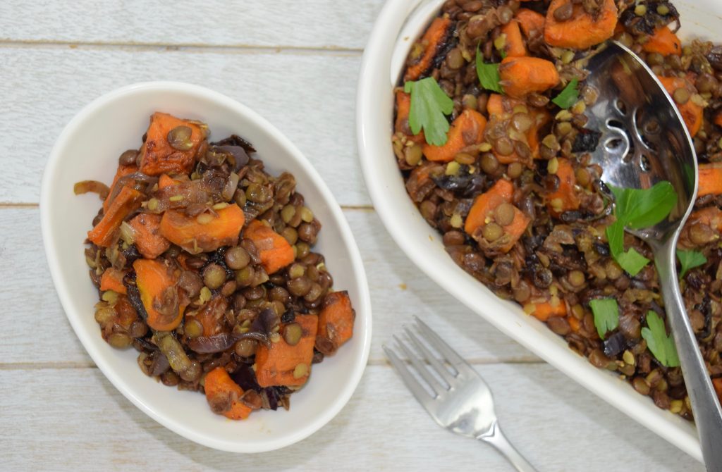 Warm Caramelized Carrot Lentil Salad - Bites for Foodies