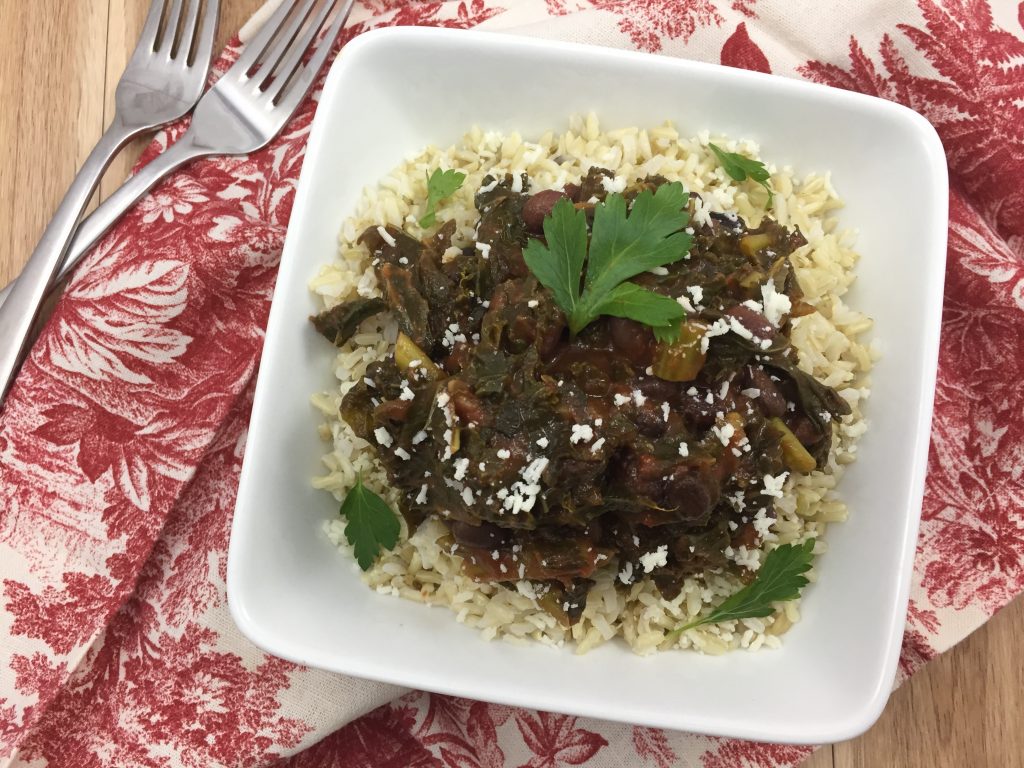 Kale and Black Beans Stewed in Tomato Sauce - Bites for Foodies