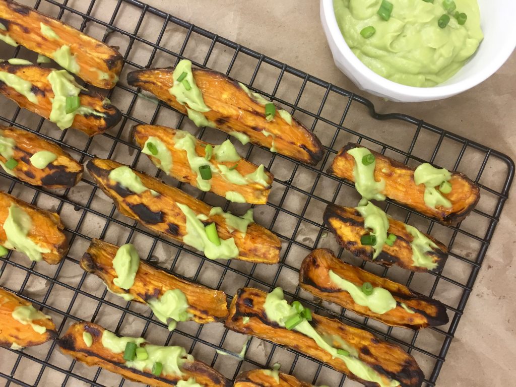 Sweet Potato Wedges with Avocado Aioli - Bites for Foodies